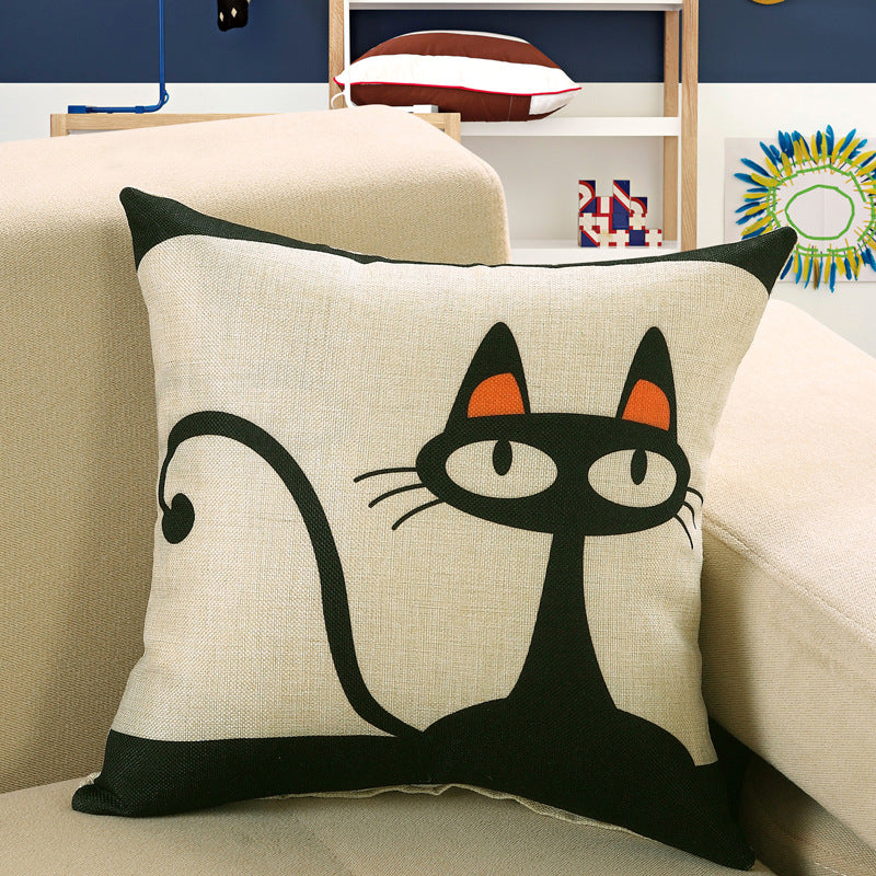 Owl Butterfly Four Seasons Linen Pillow Cover