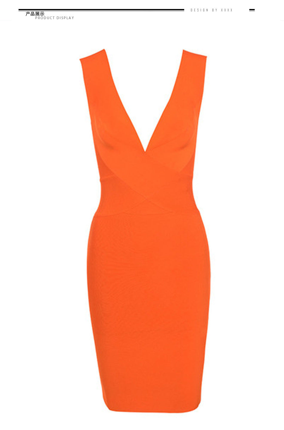 Sexy Deep V Neck Bandage Sheath Sleeveless Party Dresses-Dresses-Free Shipping at meselling99