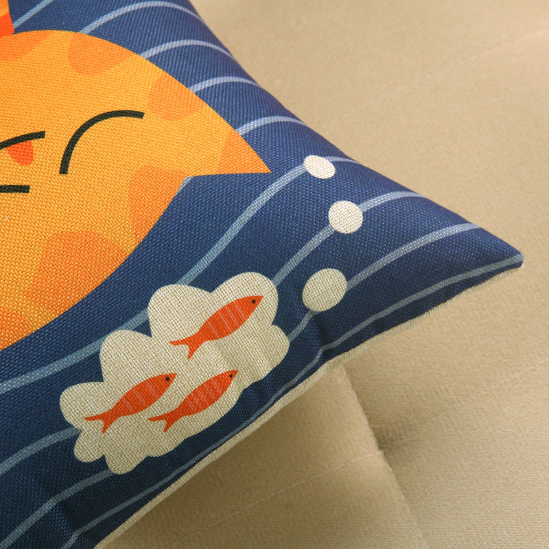 Owl Butterfly Four Seasons Linen Pillow Cover