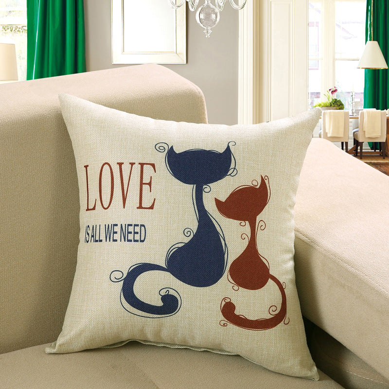 Owl Butterfly Four Seasons Linen Pillow Cover