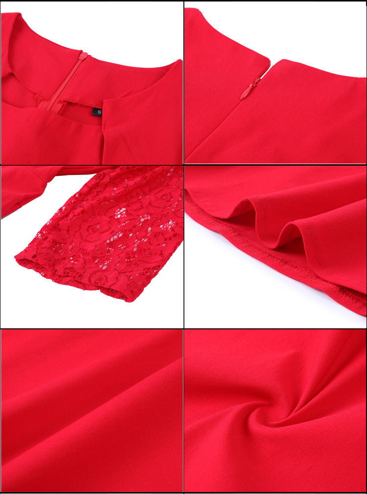 Elegant Vintage Square Neck Lace Short Dresses--Free Shipping at meselling99
