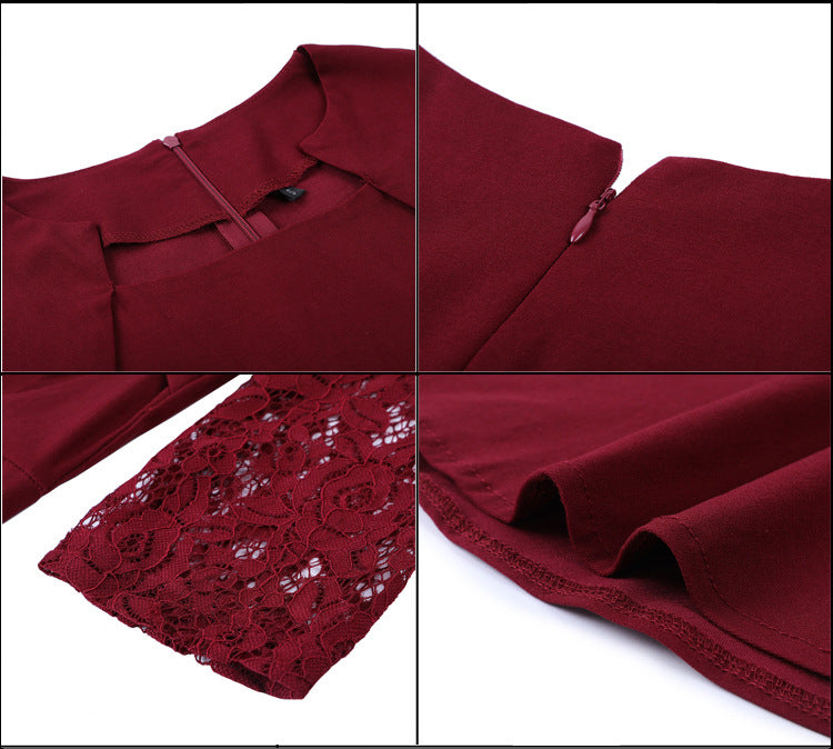 Elegant Vintage Square Neck Lace Short Dresses--Free Shipping at meselling99