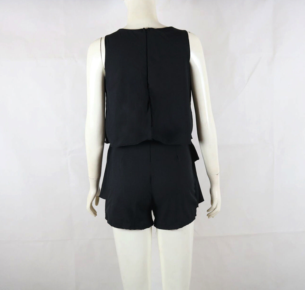 Summer Chiffon Sleeves Short Women Jumpsuits