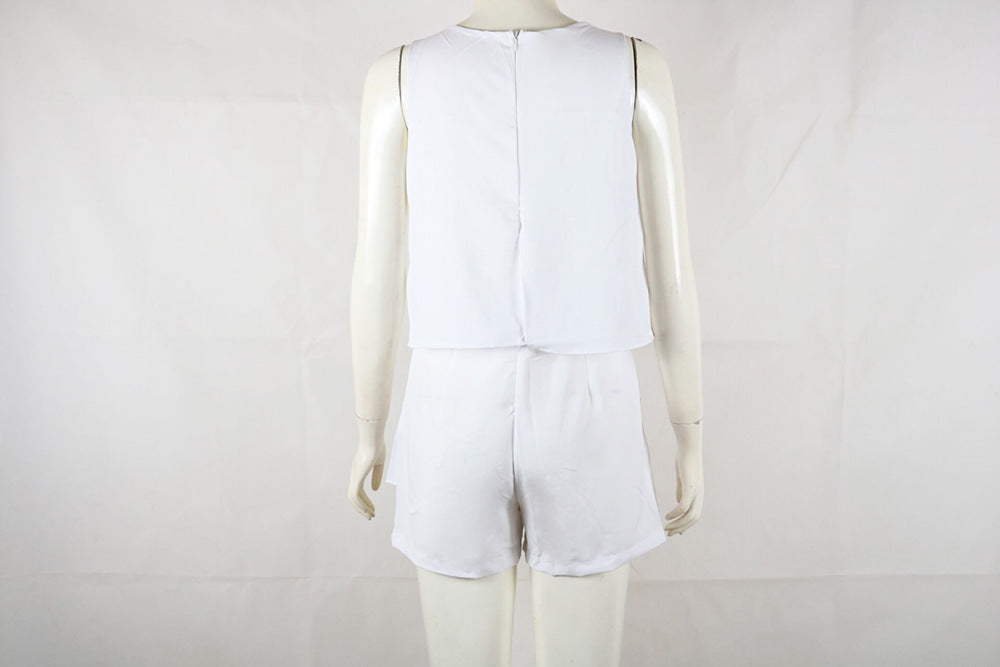 Summer Chiffon Sleeves Short Women Jumpsuits