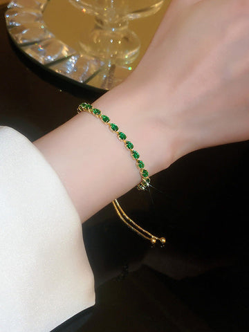 Adjustable Geometric Rhine Stones Shiny Bracelet Accessories