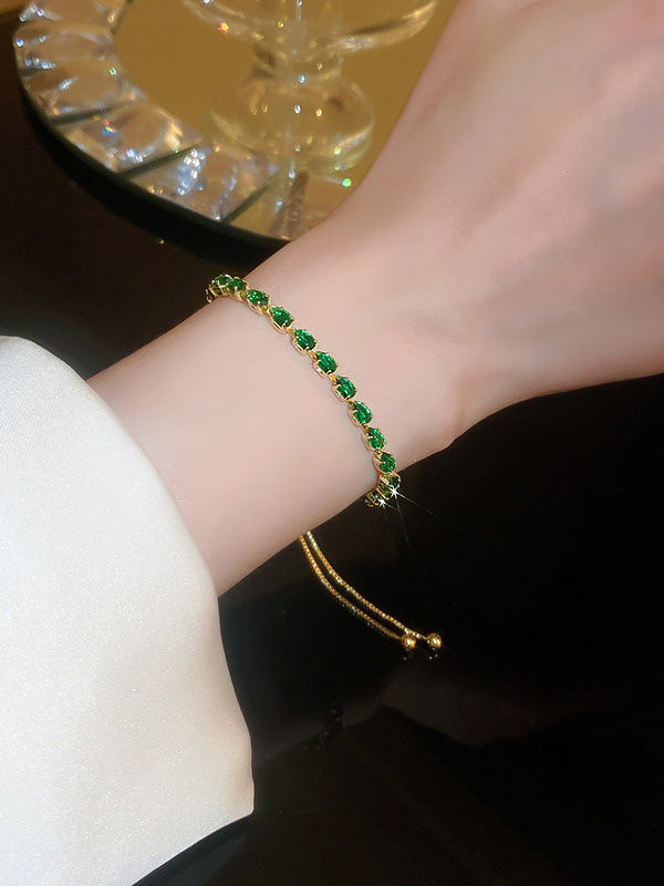 Adjustable Geometric Rhine Stones Shiny Bracelet Accessories