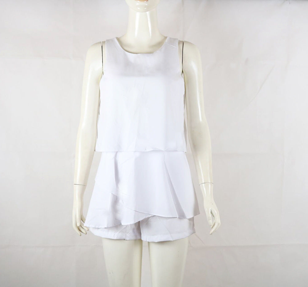 Summer Chiffon Sleeves Short Women Jumpsuits