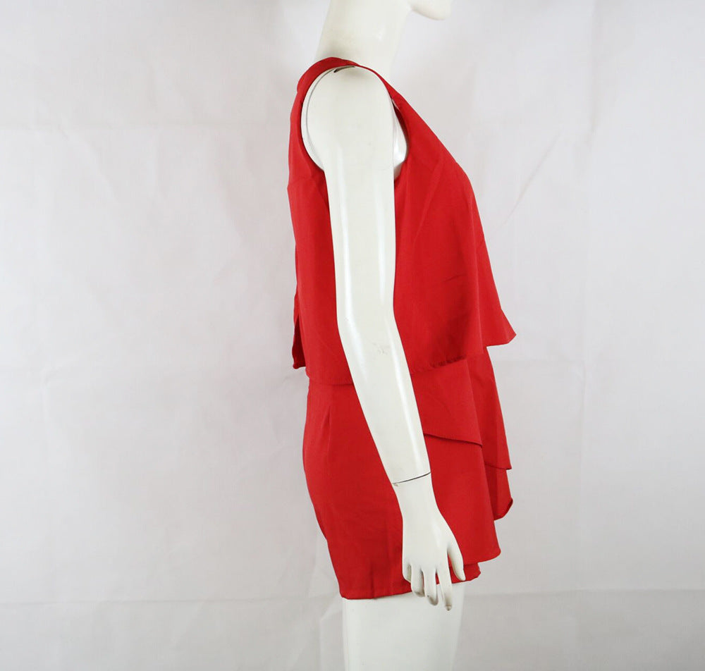 Summer Chiffon Sleeves Short Women Jumpsuits