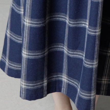 Vintage Linen Plaid Women Plus Sizes Long Dresses-Dresses-Free Shipping at meselling99