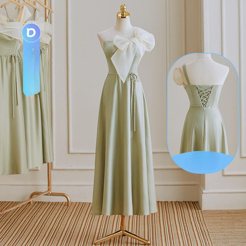 Fashion Satin Green Spring Bridesmaid Dresses