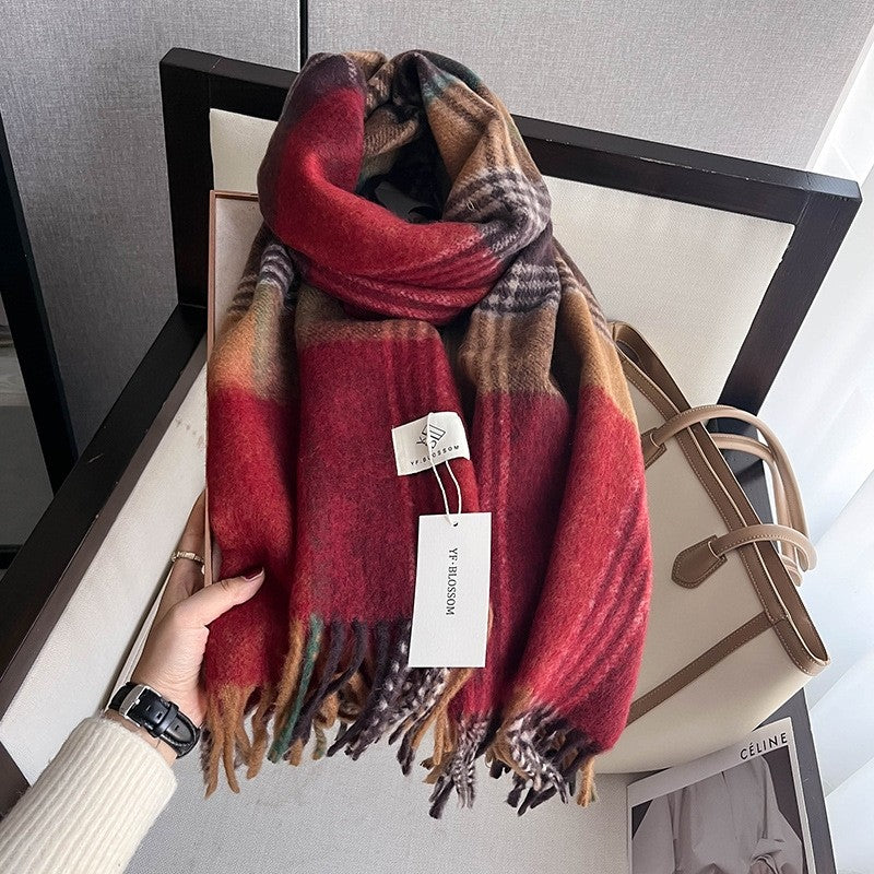 Colorful Printed Fringed Scarf