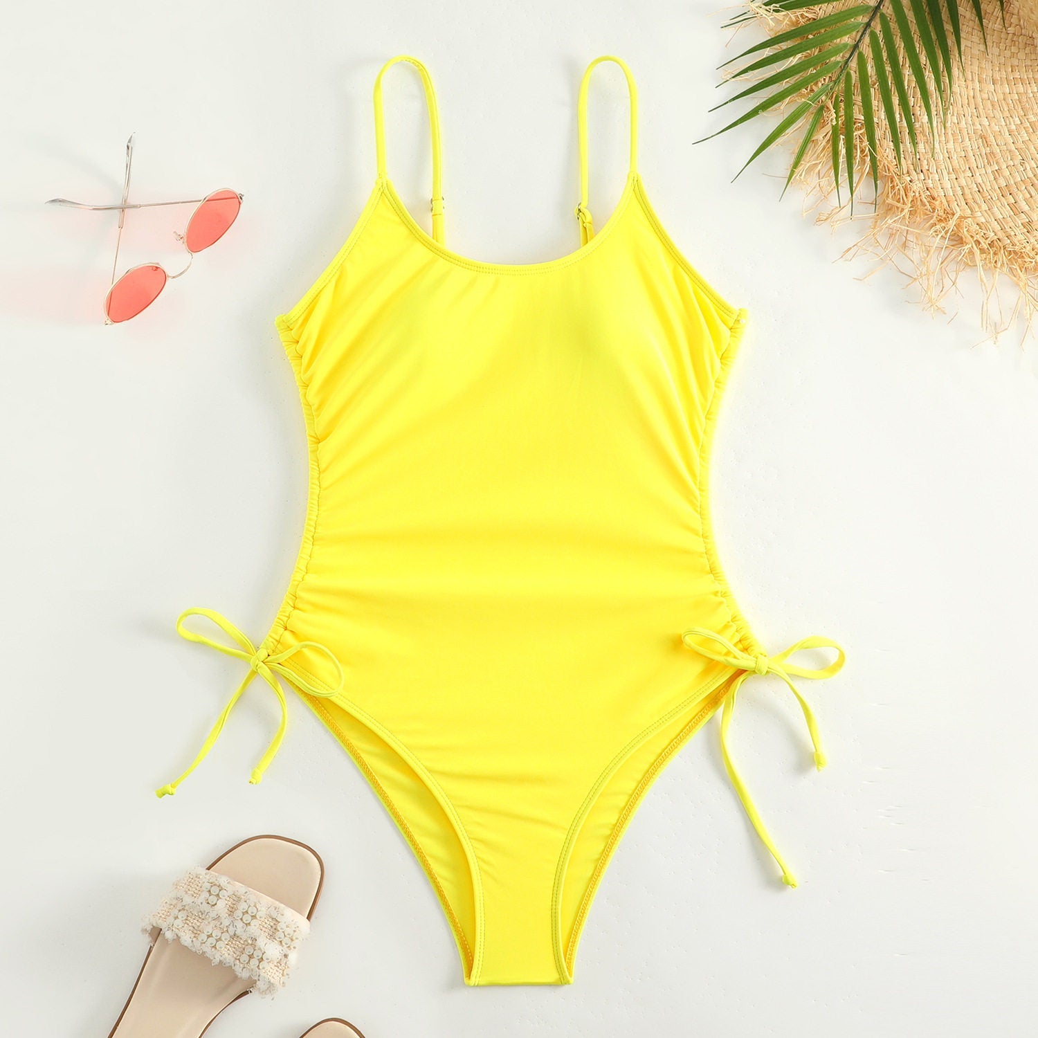 New Women's Leopard Print Ruffle One-Piece Swimsuit