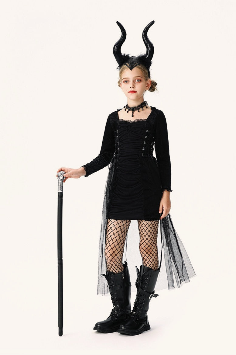 Dark Witch Dress Kid Halloween Costume
