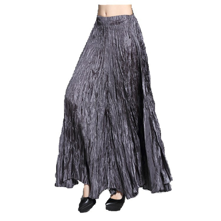 Elegant High-Waisted Solid Color Maxi Skirt