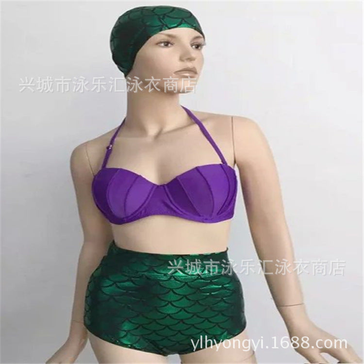 Sexy Mermaid Design High Waist Women Two Pieces Swimsuits