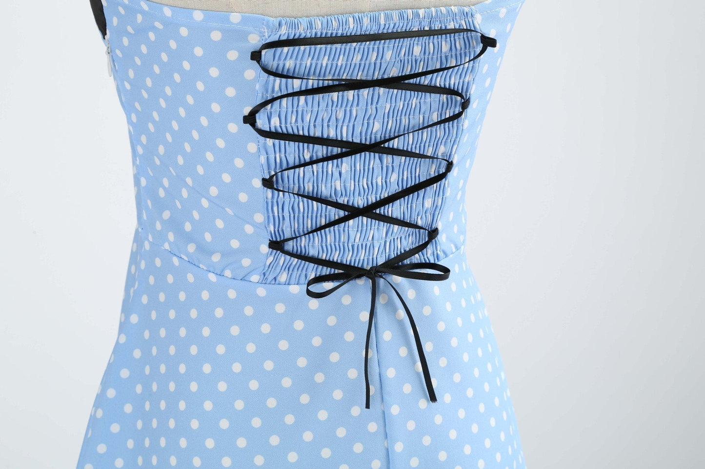 Summer Halter Dot Print Strapless Retro Dresses-Vintage Dresses-Free Shipping at meselling99