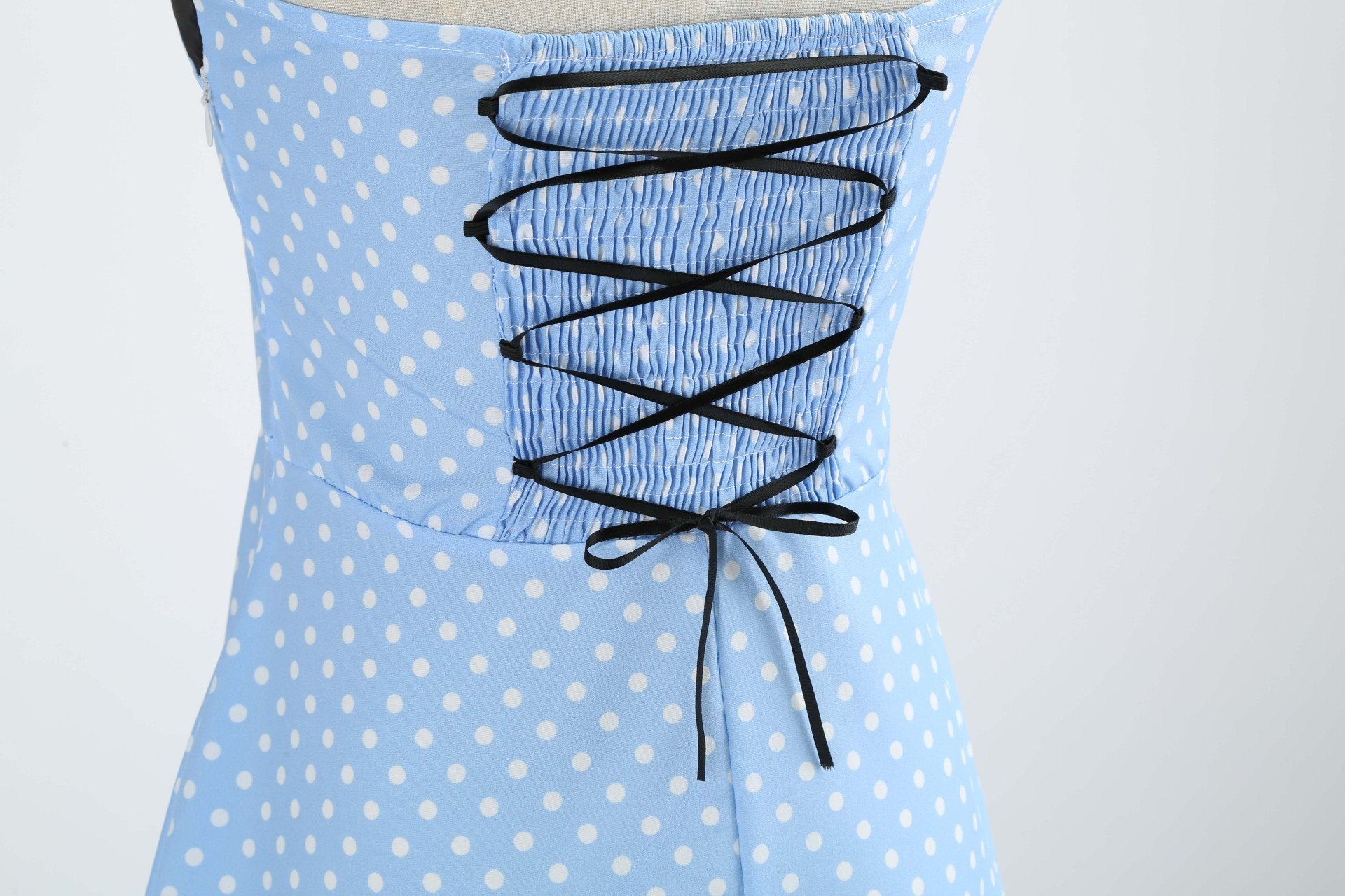 Summer Halter Dot Print Strapless Retro Dresses-Vintage Dresses-Free Shipping at meselling99