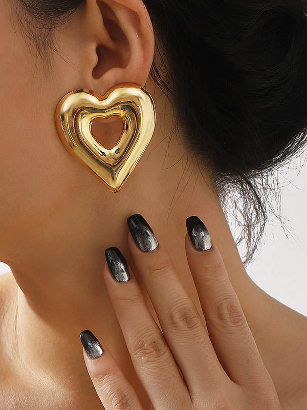 Heart Shape Hollow Drop Earrings