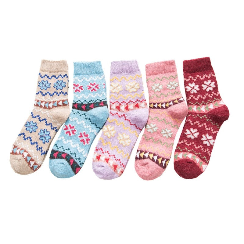 Casual Thick Simple Mid-Calf Length Sock(A Set Of Five Pairs)