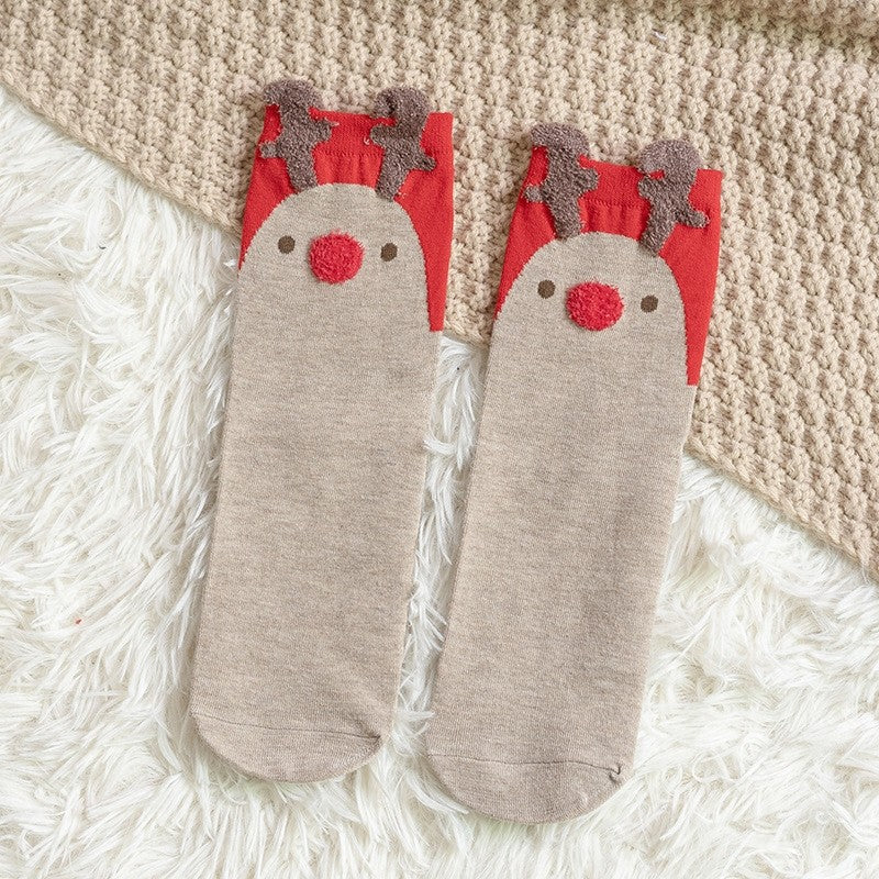 Christmas Cartoon Animal Women's Socks
