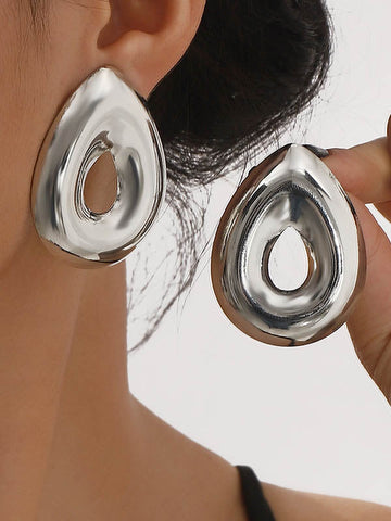 Geometric Hollow Drop Earrings