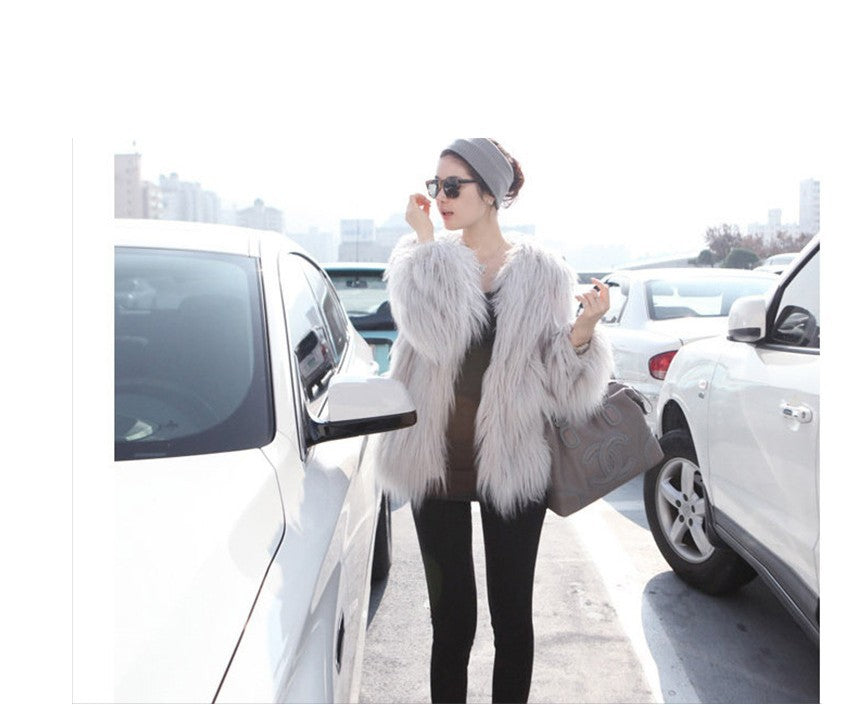 Fashion Faux Fur Plus Sizes Jacket Coats