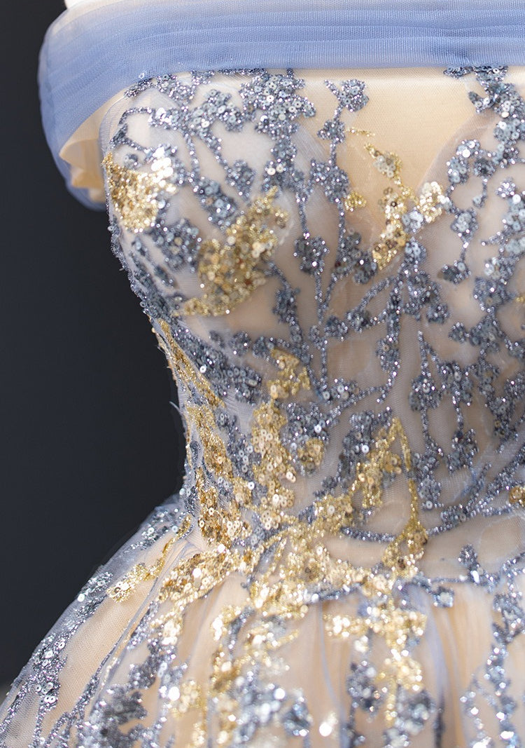 Elegant One-Shoulder Ball Gown Bridal Queen Wedding Gown