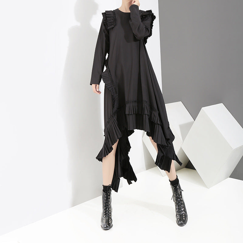 Designed Irregular Long Dresses-Dresses-Black-One Size-Free Shipping at meselling99