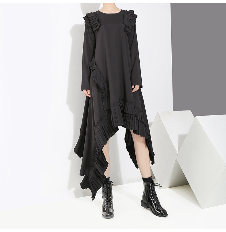 Designed Irregular Long Dresses-Dresses-Black-One Size-Free Shipping at meselling99