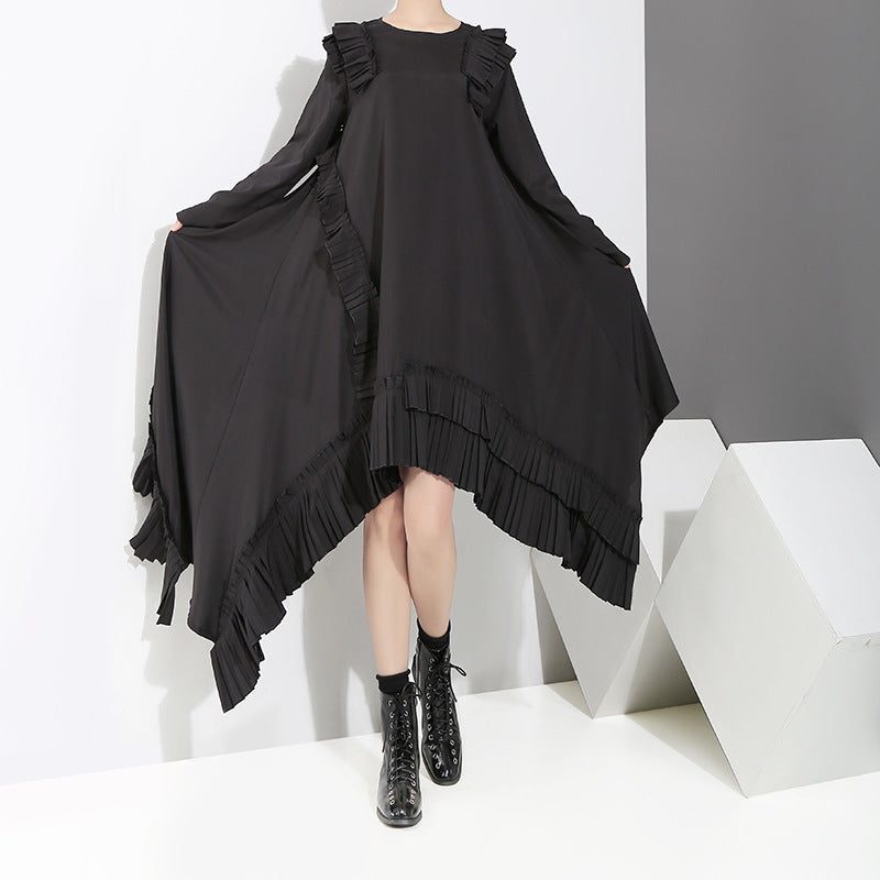 Designed Irregular Long Dresses-Dresses-Black-One Size-Free Shipping at meselling99