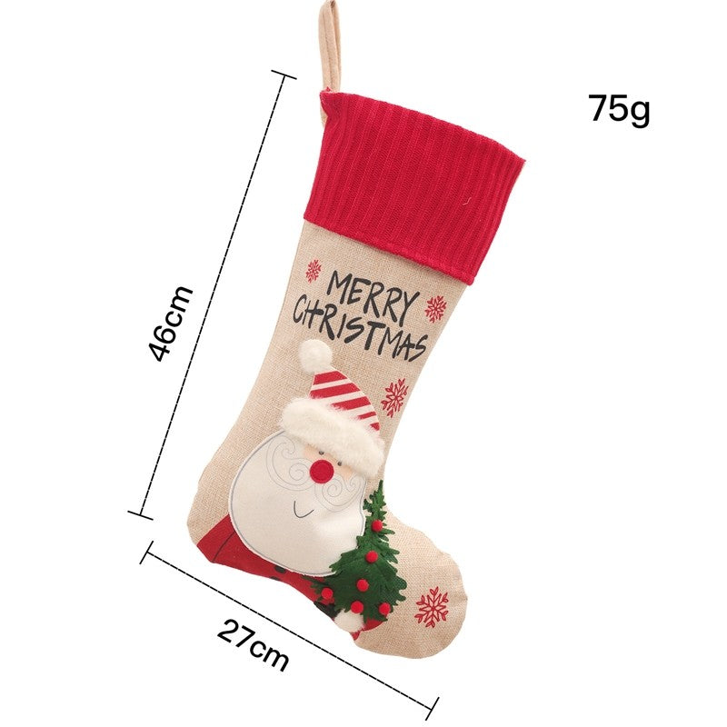 Snowman Santa Sock Gift Bag Christmas Decoration