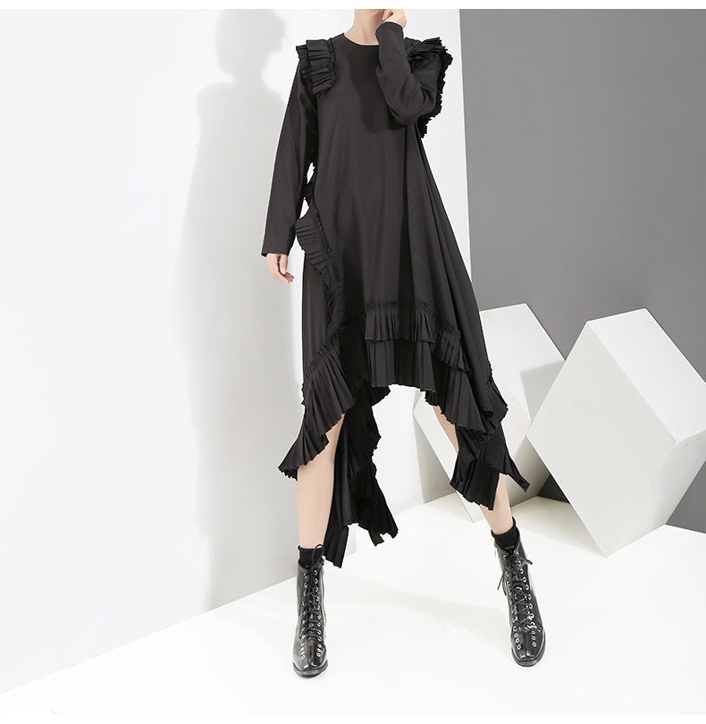 Designed Irregular Long Dresses-Dresses-Black-One Size-Free Shipping at meselling99
