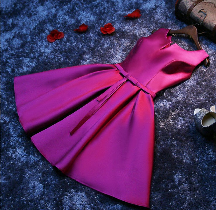 Elegant women short party dresses/Bridesmaid Dresses-Dresses-Purple-US2-Free Shipping at meselling99