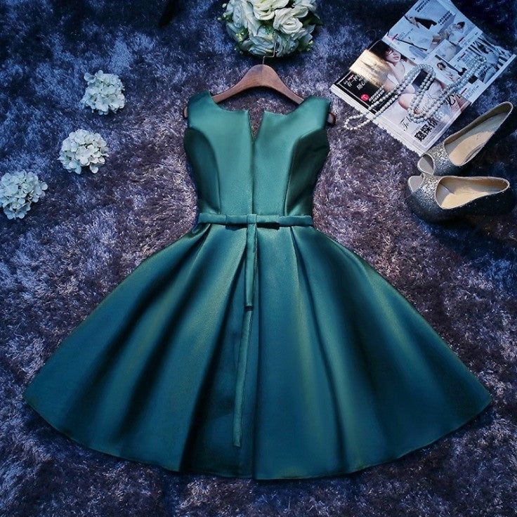 Elegant women short party dresses/Bridesmaid Dresses-Dresses-Dark Green-US2-Free Shipping at meselling99