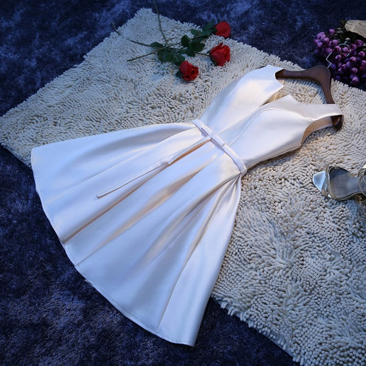 Elegant women short party dresses/Bridesmaid Dresses-Dresses-White-US2-Free Shipping at meselling99