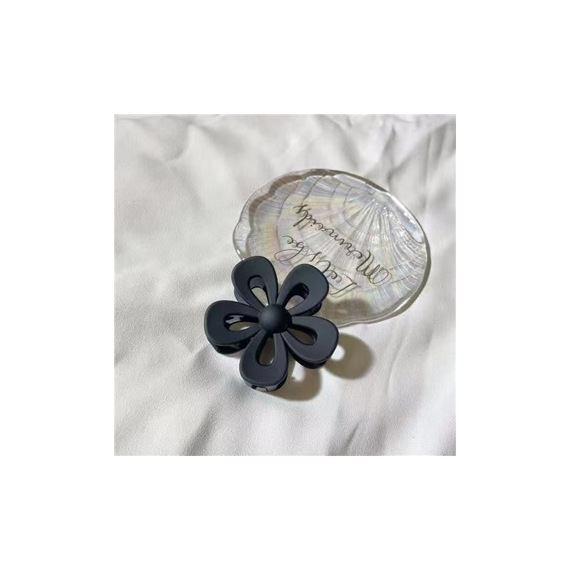 Flower Hollow Solid Color Claw Clip