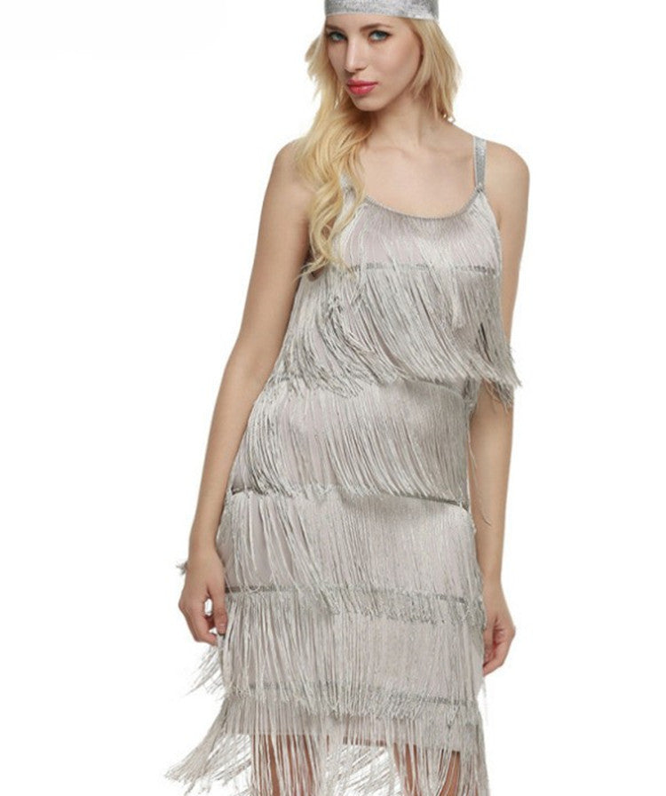 Sexy Tassels A Line Sleeveless Mini Party Dresses-Dresses-Gray-S-Free Shipping at meselling99