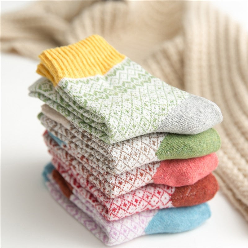 Print Breathable Striped Absorb Sweat Sock(A Set Of Five Pairs)