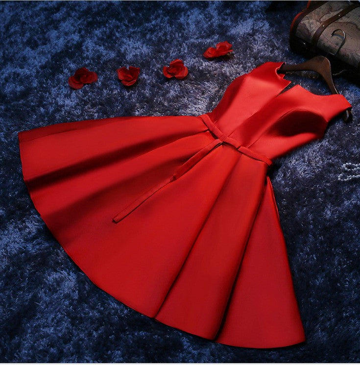 Elegant women short party dresses/Bridesmaid Dresses-Dresses-Red-US2-Free Shipping at meselling99