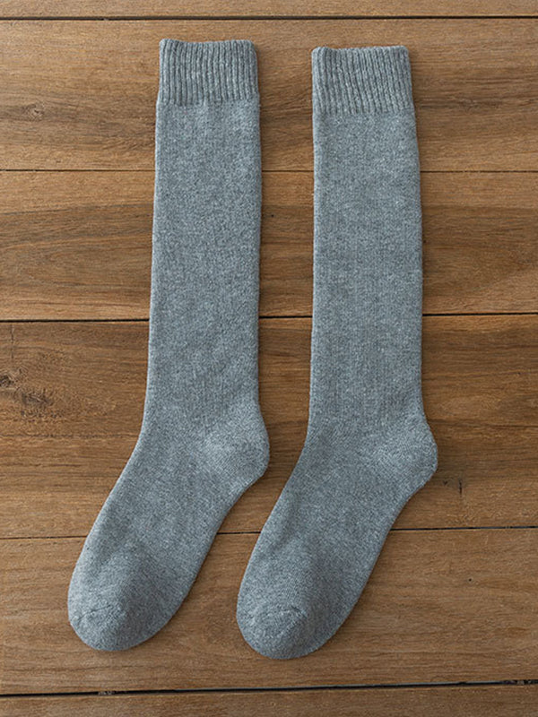 Casual Solid Skinny Sweat-Absorbing Keep Warm Solid Color Socks Accessories