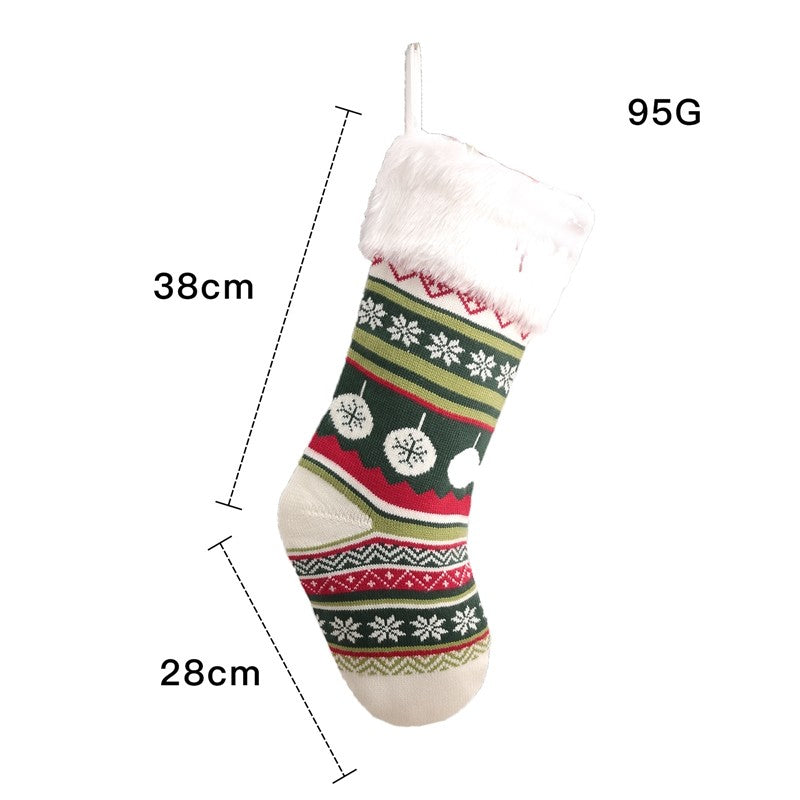 Colorful Knitted Sock Candy Gift Bag Christmas Decoration
