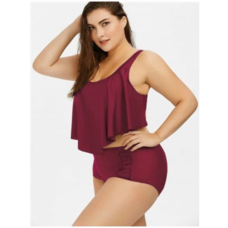 Women Plus Sizes Tulle Two Pieces Swimwear