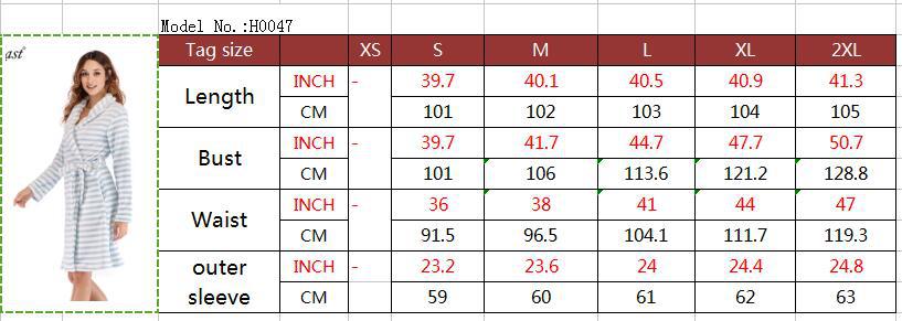 Fashion Striped Women Winter Sleepwear