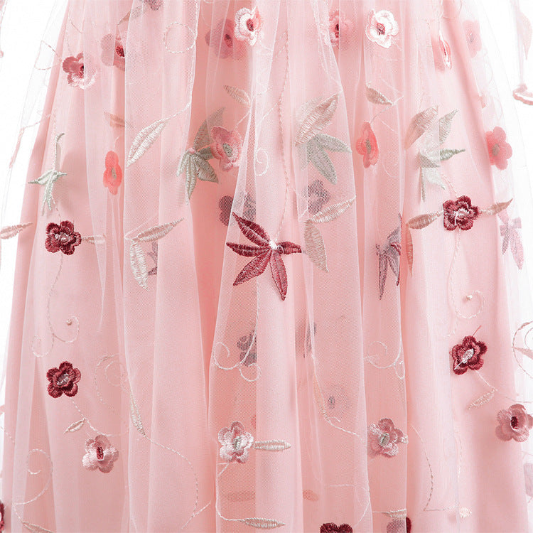 Layered Organza & Lace Mesh Dress