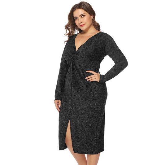 Plus Sizes Women V Neck Short Party Dresses-Dresses-Free Shipping at meselling99