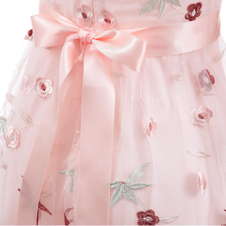 Layered Organza & Lace Mesh Dress