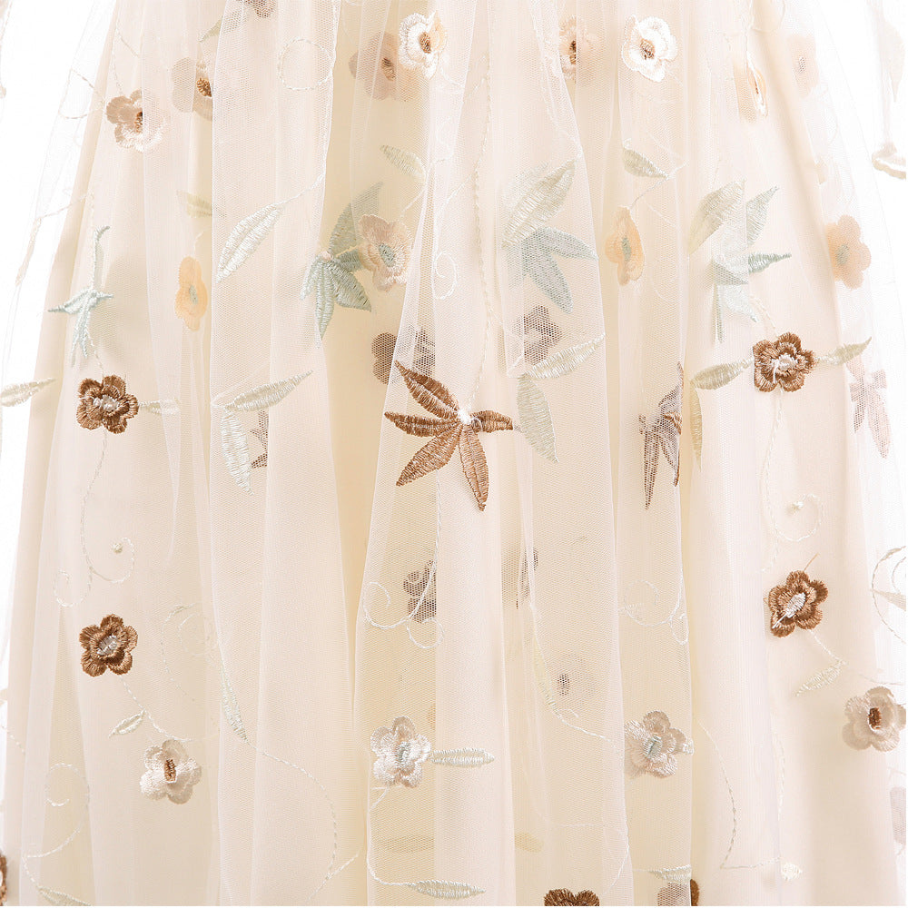 Layered Organza & Lace Mesh Dress