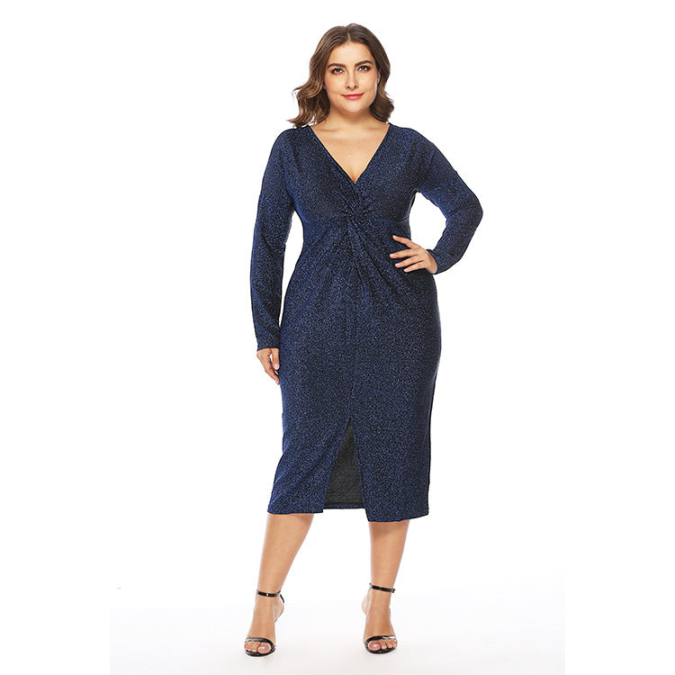 Plus Sizes Women V Neck Short Party Dresses-Dresses-Free Shipping at meselling99