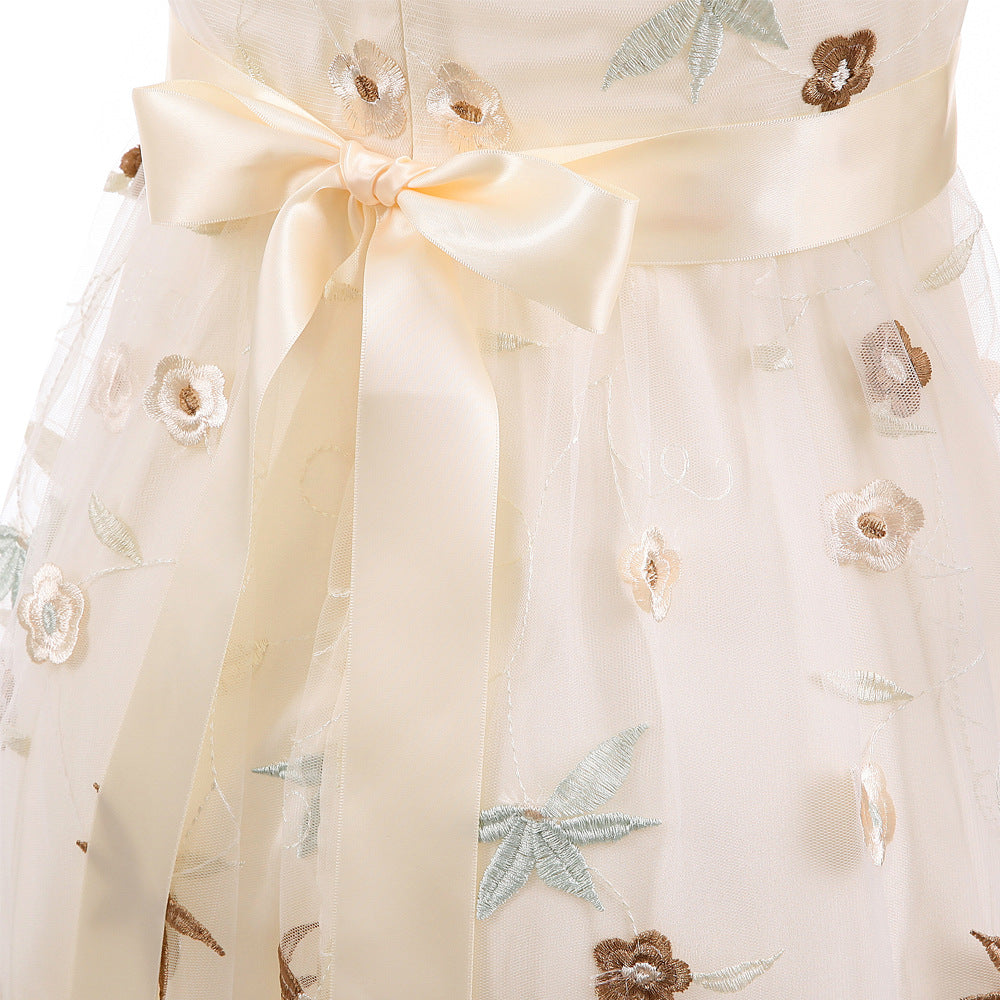 Layered Organza & Lace Mesh Dress
