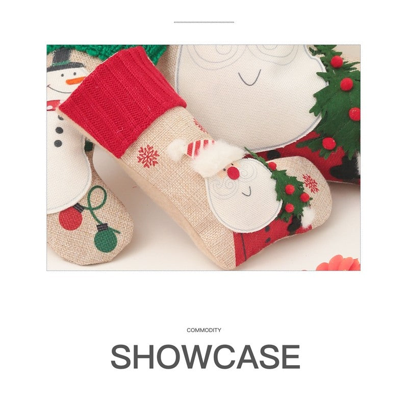 Snowman Santa Sock Gift Bag Christmas Decoration